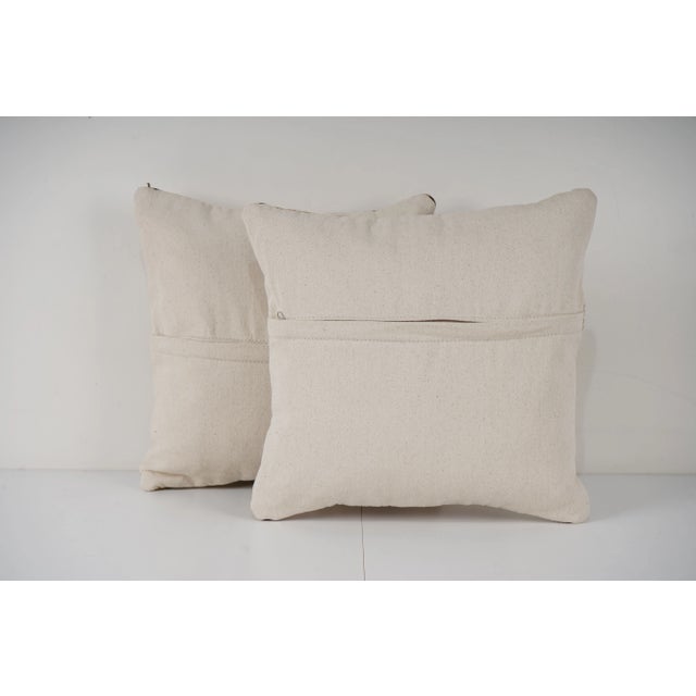 Turkish Hemp Kilim Pillow Covers, Set of 2 For Sale - Image 4 of 4