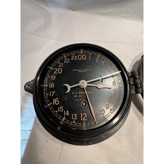 Metal Chelsea 6" Marine Mechanical 24 Hour Ships Clock For Sale - Image 7 of 9