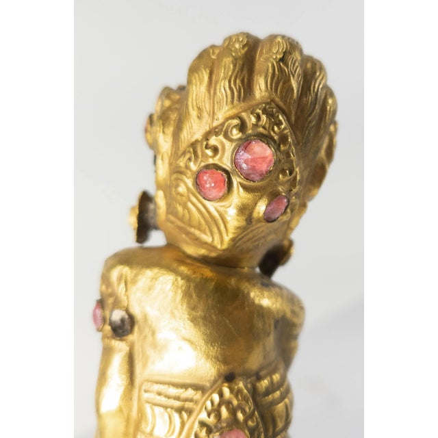 19th Century Indonesian Balinese Gold and Stone Keris Kris Hilt Handle For Sale - Image 9 of 12