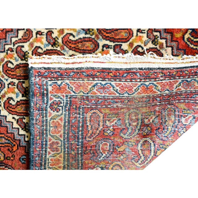 Red Early 20th Century Senneh Rug For Sale - Image 8 of 10