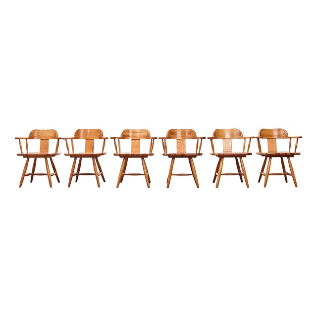 Scandinavian Dining Chairs in Pine, 1960s, Set of 6 For Sale