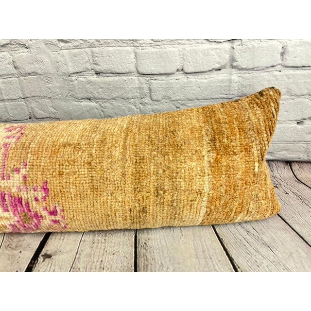 Turkish 12 x 46 Lumbar Rug Pillow Lush Comfort Turkish Pillow Cushion Cover For Sale - Image 3 of 8