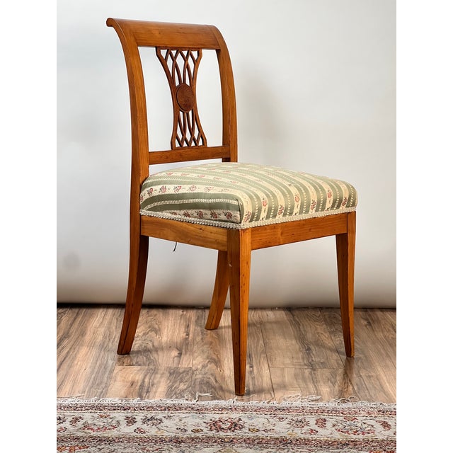 Biedermeier Antique German Biedermeier Style Cherry Side Chair C. Early 20th Century For Sale - Image 3 of 6