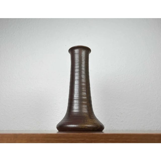 Brown Vintage German Studio Pottery Vase by Acki Jürgens, 1970s For Sale - Image 8 of 9