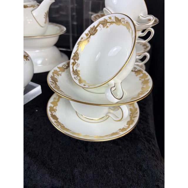 Mid-Century Modern Wedgwood Whitehall White (W4001) Fine Bone China Dinnerware — Complete 8-Place Estate Setting With Tea Service (59-Piece Master Lot #1) For Sale - Image 3 of 16