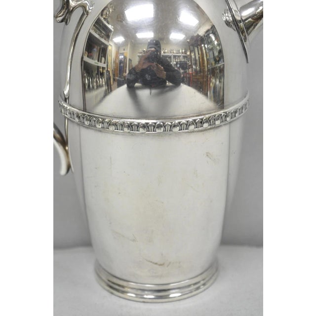 Mid 20th Century Vintage Art Deco Silver Plated Martini Cocktail Shaker Pitcher by Poole 2601 For Sale - Image 5 of 16