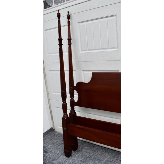 Full Carved Mahogany Bed Vintage Four Poster Frame Chippendale Style For Sale In Philadelphia - Image 6 of 11