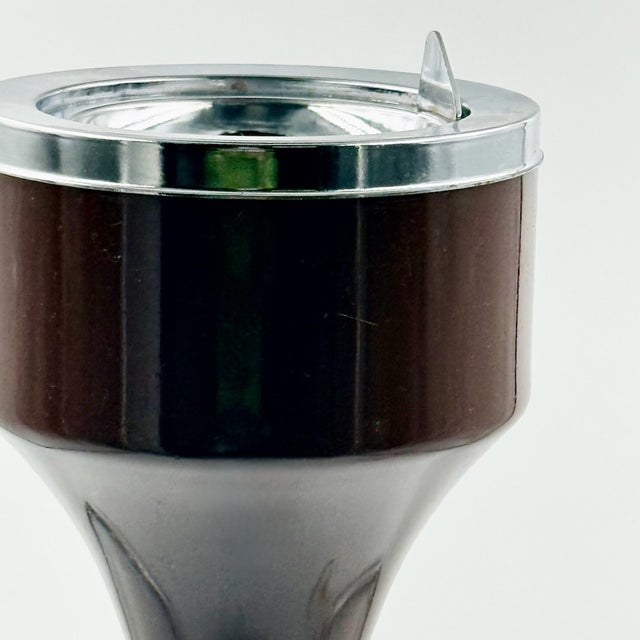 Italian Space Age Floor Ashtray in Chocolate Brown Plastic from Caimi, 1970s For Sale - Image 4 of 13