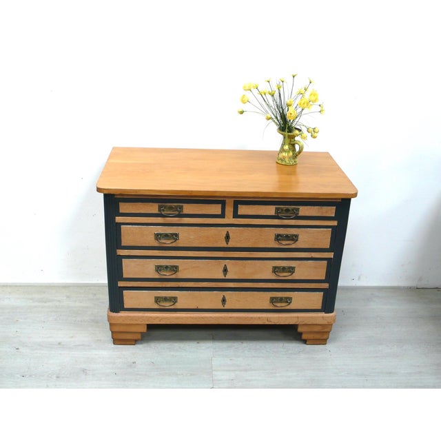 Wood Art Dèco Chest of Drawers in Oak, Germany, 1920s For Sale - Image 7 of 7
