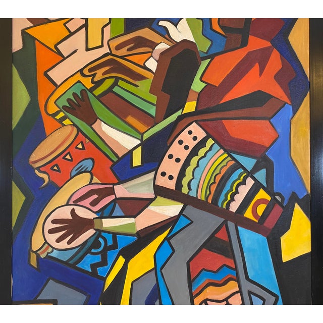 Bold Modernist Abstract Figurative Painting by Gaby Riva, in the Spirit of Wifredo Lam For Sale - Image 4 of 8