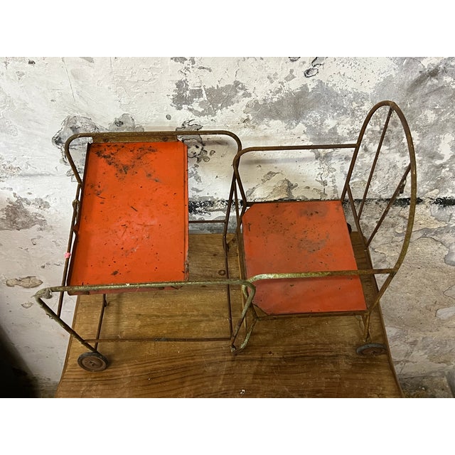 Metal Antique Industrial Children's High Chair, 1920s For Sale - Image 7 of 7