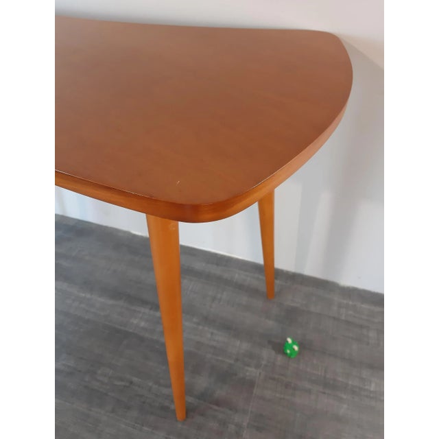 Vintage Czechoslovak Boomerang Beech Side Table from Ledenecky Nabytek, 1960s For Sale - Image 10 of 18