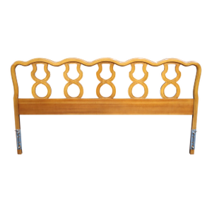 French Provincial King Headboard With Openwork Scroll Detail