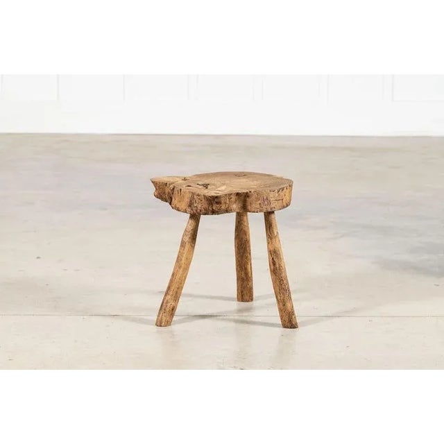 circa 1900 French Elm Side Table W42.5 x D36.5 x H42 cm Weight 6Kg