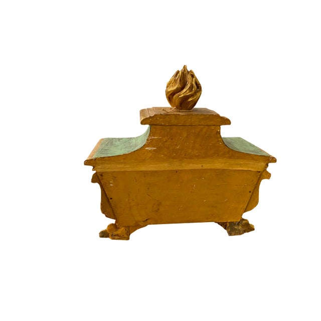 19th Century Italian Baroque Style Painted and Parcel Gilt Reliquary For Sale - Image 5 of 6