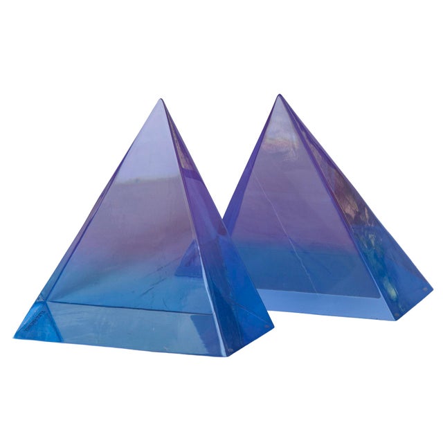 Plastic A Vintage Pair of Jonathan Adler Lucite Bookend Set For Sale - Image 7 of 13