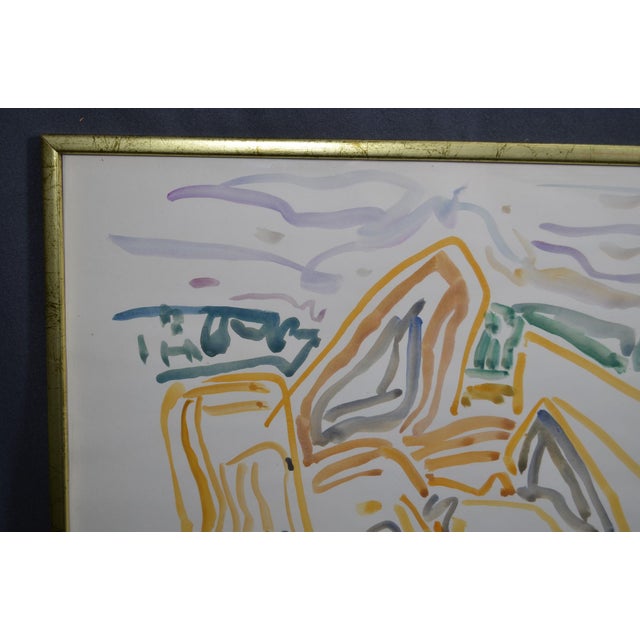 Peter Pfosi "Landscape" Watercolor Painting, Monogrammed and Dated 1987, Framed For Sale - Image 4 of 12