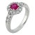 Vintage Ruby Diamond Platinum Cluster Ring, Size 6 For Sale