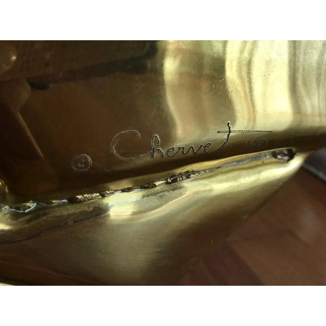 French Brass Artisanal Mirror by Alain Chevert For Sale In Atlanta - Image 6 of 10