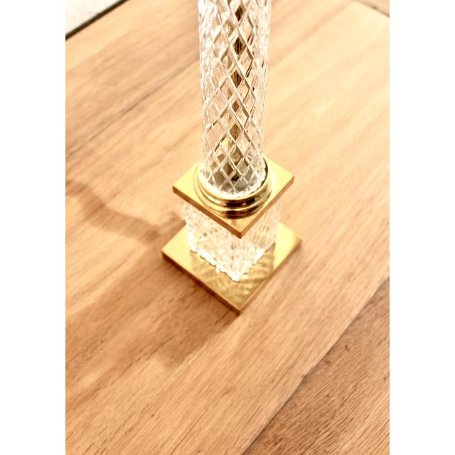 French Art Deco Cut Glass Table Lamp, 1920s For Sale - Image 3 of 5
