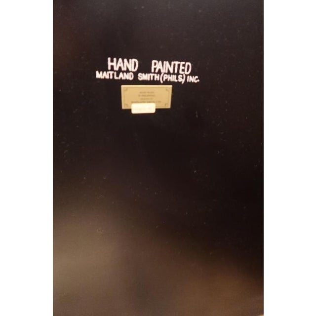 Black 1980s Maitland-Smith Hand Painted (Phils Inc.) Chinoiserie Cabinet Hand Painted Pagoda & Figural Scene For Sale - Image 8 of 8