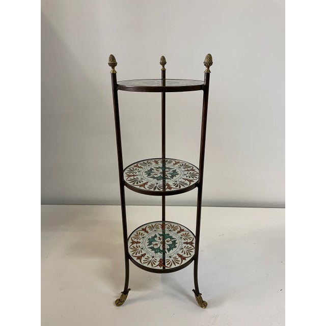 Three-Tier Reverse Painted Mirrored Shelf For Sale - Image 4 of 10