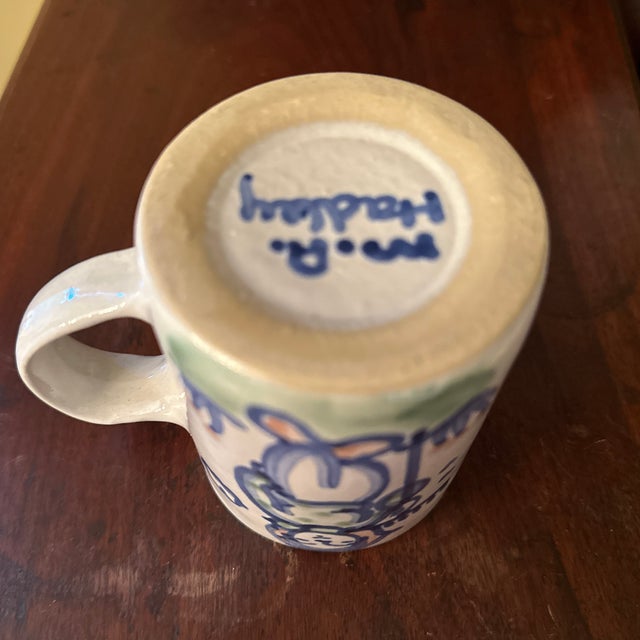 Blue 1970s Hadley Pottery Mug With Boy For Sale - Image 8 of 10