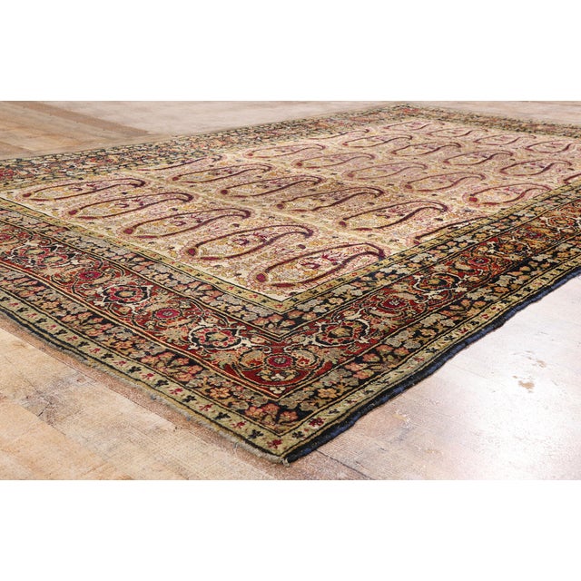 Beige Late 19th Century Persian Kerman Rug, 06'06 X 10'09 For Sale - Image 8 of 10