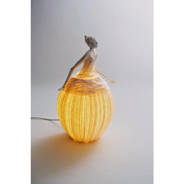Mademoiselle paper light sculpture by papier à êtres one of a kind dimensions: d 25 x w 25 x h 45 cm. (dimensions may...
