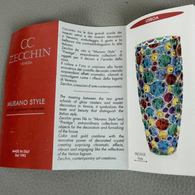 Modern Murano Style Clear and Golden Glass Vase from CC Zecchin For Sale - Image 10 of 13