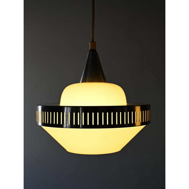 Gray Ceiling Lamps in Glass and Metal, 1960s, Set of 2 For Sale - Image 8 of 9