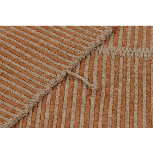Beige Rug & Kilim's Accent Kilim, Beige With Orange Textural Stripes For Sale - Image 8 of 8