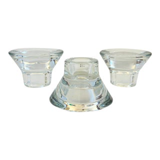 Vintage Ikea Reversible Glass Candle Holders by K&m Hagberg - Set of 3 For Sale