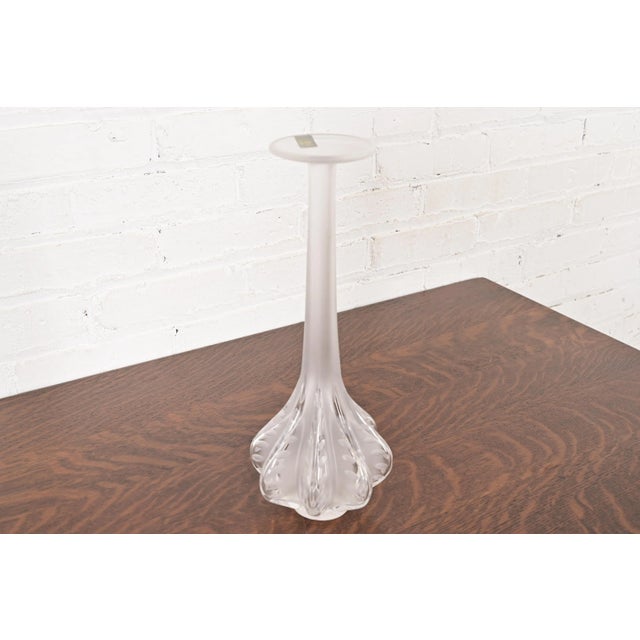 Lalique Lalique Paris Marie-Claude Soliflore Frosted Crystal Vase For Sale - Image 4 of 11