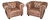 Pair of English Custom Chesterfield Brown Distressed Leather Tufted Club Chairs For Sale