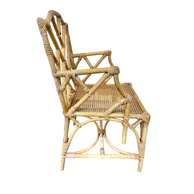 Vintage 5-Piece Bamboo Glass Dining Table & Chairs For Sale - Image 13 of 14