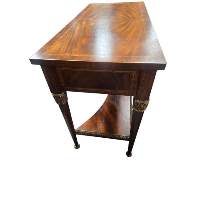Neoclassical Late 20th Century Maitland-Smith Neoclassical Mahogany Console Table With Ormolu Mounts For Sale - Image 3 of 8