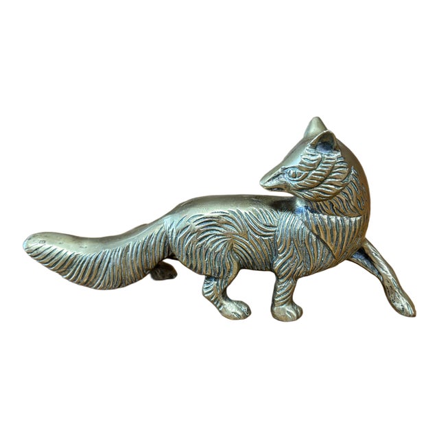 Vintage Brass Fox Figure For Sale
