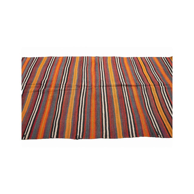 Vintage Turkish Striped Kelim Rug - 4`11" X 8`2" For Sale In Los Angeles - Image 6 of 6