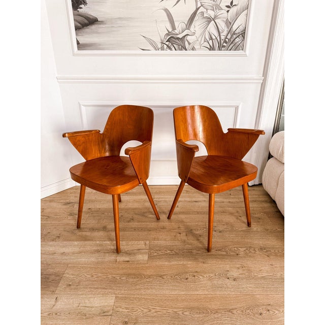 Bentwood Model 1515 Armchairs attributed to Oswald Haerdtl for Thonet / Ton, Former Czechoslovakia, 1960s, Set of 2 For Sale - Image 17 of 18