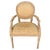 French Louis XVI Medallion Back Armchair With Crème-Peinte Distressed Finish For Sale - Image 4 of 17