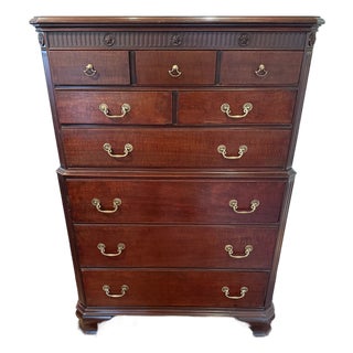 Mid 20th Century Federal Mahogany Cest of Drawers For Sale