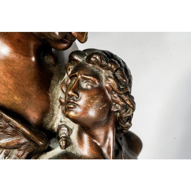 Amazing Large Antique French Bronze Statue After Félix Sanzel L’Amour Captif Cupid & Allegorical Neoclassical Figure Sculpture For Sale - Image 10 of 17