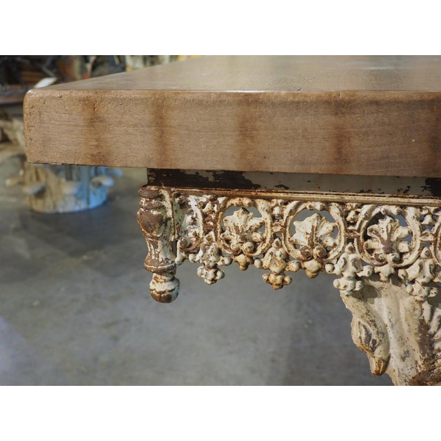 A Long, Painted Antique Cast Iron Table From Aix-en-Provence, France Circa 1890 For Sale - Image 10 of 18