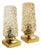 Brass Bedside Lamps with Gold Bubble Glass Shades, 1960s, Set of 2 For Sale