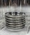 1980s Mid-Century Chrome Silver Fade Tall Liquor Glass & Coaster Bar Serving Set - 13 pcs For Sale - Image 9 of 13