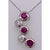 14kt Gold Ruby and Diamond Necklace Having 3 Rubies and 2 Round Diamonds For Sale - Image 4 of 11