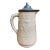 Victorian Stoneware Water Pitcher W/ Pewter Lid C.1900 For Sale