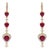 Natural Ruby 2.82cts & Diamond 0.63cts Earring in 18k Yellow Gold For Sale