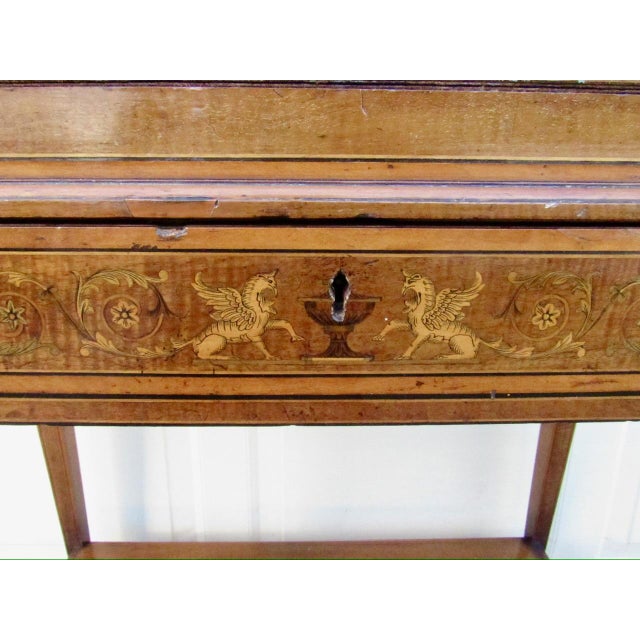Wood Antique English Cylinder Secretary Desk by Hobbs of London For Sale - Image 7 of 18